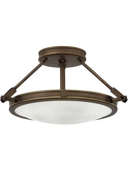 Collier 3-Light Semi-Flush Ceiling Light in Light Oiled Bronze.